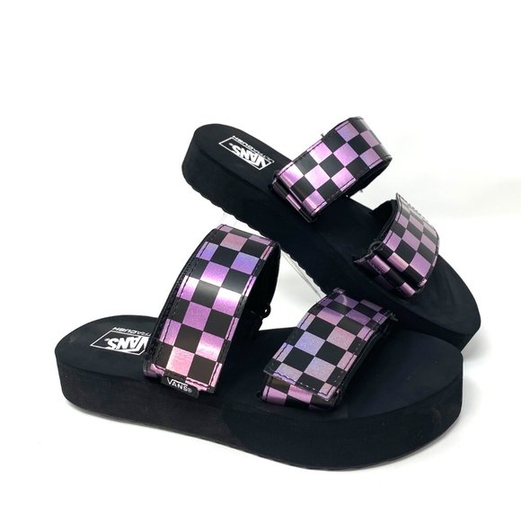 VANS 🌸Sale🌸 Women’s Size 6 Cayucas Slide Mega Platform Checher VN0A4U1XXX5 - Picture 1 of 7